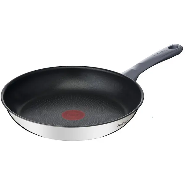 Tefal Tigaie Tefal Daily Cook, 24 cm, inductie, invelis antiaderent din titan, indicator Thermo-Signal, maner ergonomic, argintiu / negru