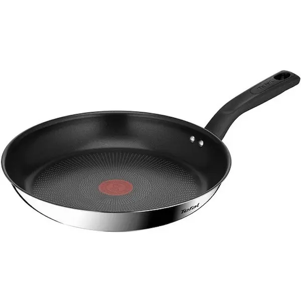 Tefal Tigaie Tefal Delicious, inductie, invelis antiaderent Titanium, indicator Thermo-Signal, maner nituit, inox, 28 cm, argintiu