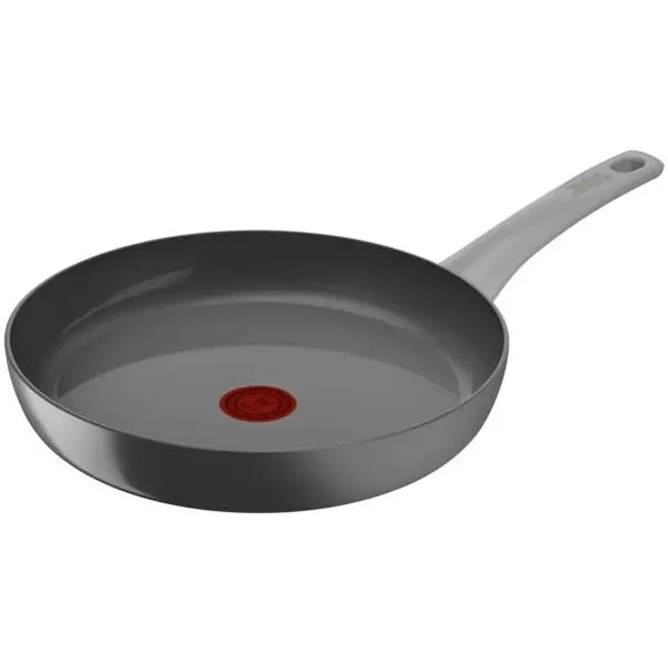 Tefal Tigaie Tefal Renew On, 100% aluminiu reciclat, indicator Thermo-Signal, compatibil cu inductia, invelis ceramic, 28 cm, gri