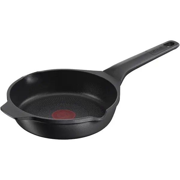 Tefal Tigaie Tefal Robusto, 20 cm, inductie, invelis antiaderent din titan, aluminiu turnat, indicator Thermo-Signal, margini turnare, maner lateral integrat, negru