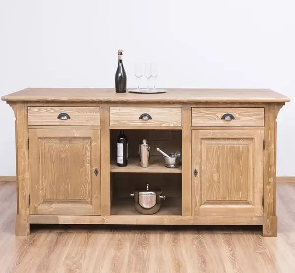 Tejghea cu 2 usi si 1 polita cu finisaj Walnut Waxed