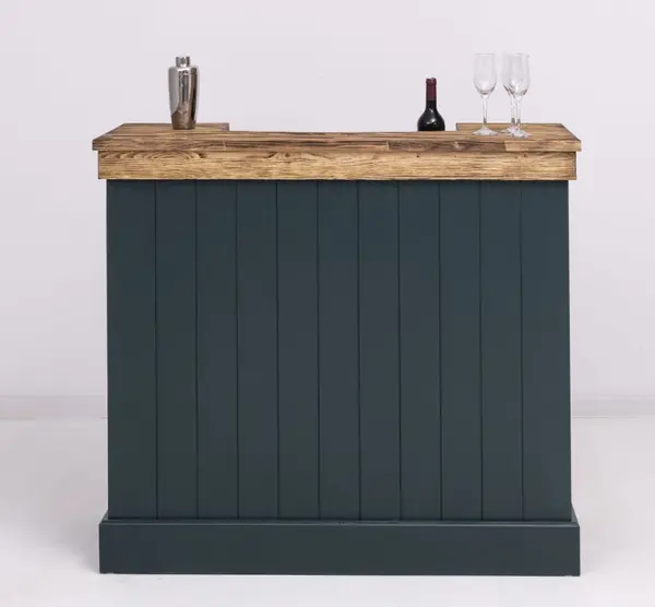 Tejghea de bar cu dungi verticale 120 cm cu finisaj Dublu color
