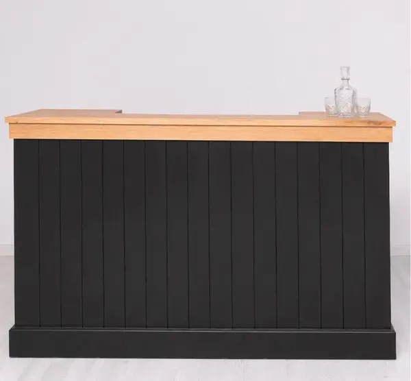 Tejghea de bar cu dungi verticale 180 cm, blat stejar cu finisaj Dublu color