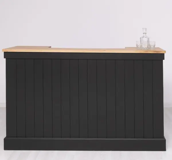 Tejghea de bar cu dungi verticale 180 cm, blat stejar cu finisaj Dublu color