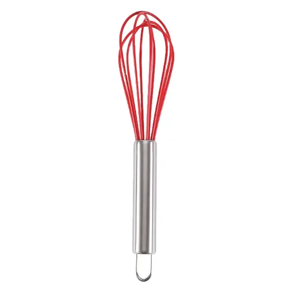 Tel de bucatarie, silicon, maner inox, ergonomic,25 cm, rosu argintiu