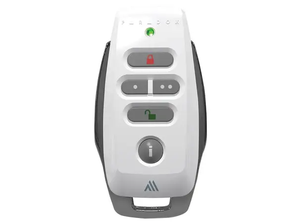 Telecomanda Paradox REM25M, 5 butoane, rezistenta la apa, 868MHZ, o baterie 3V CR2032, alb