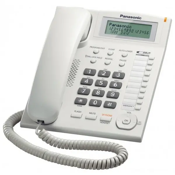 Telefon analogic Panasonic KX-TS880FXW, ALB, Caller ID si Speaker