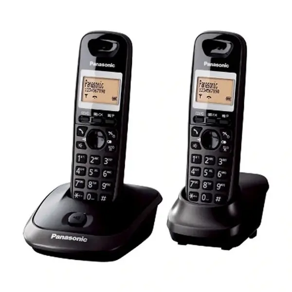 Telefon fara fir DECT Panasonic KX-TG2512FXT, 2 receptoare, ecran LCD iluminat, hands-free