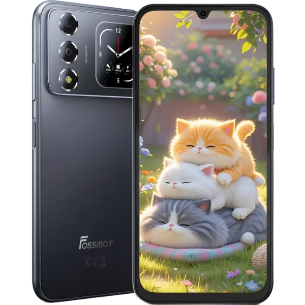 Telefon Fossibot S7, 4G, Dual SIM, 6.9 120Hz, Octa-Core T615, 4GB RAM, 128GB, Camera 16MP + 8MP, 5000mAh, Android 16, Black