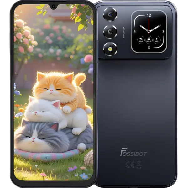 Telefon Fossibot S7, 4G, Dual SIM, 6.9 120Hz, Octa-Core T615, 8GB RAM, 256GB, Camera 16MP + 8MP, 5000mAh, Android 16, Black