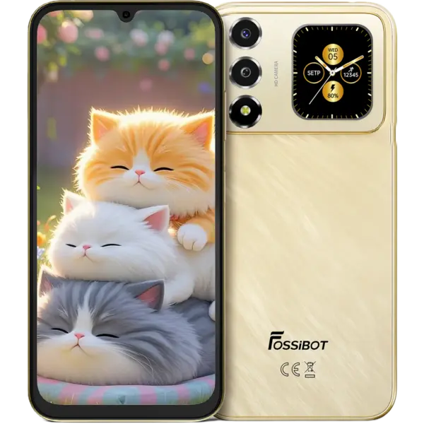 Telefon Fossibot S7, 4G, Dual SIM, 6.9 120Hz, Octa-Core T615, 8GB RAM, 256GB, Camera 16MP + 8MP, 5000mAh, Android 16, Gold