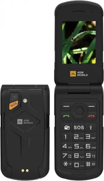 Telefon mobil AGM M10 Flip, 4G LTE, 2.4 LCD, 48MB ROM + MicroSD pana la 128GB, Camera 2MP, USB Type-C, Bluetooth 5.0, 1200mAh, SOS, FM Radio, Dual SIM