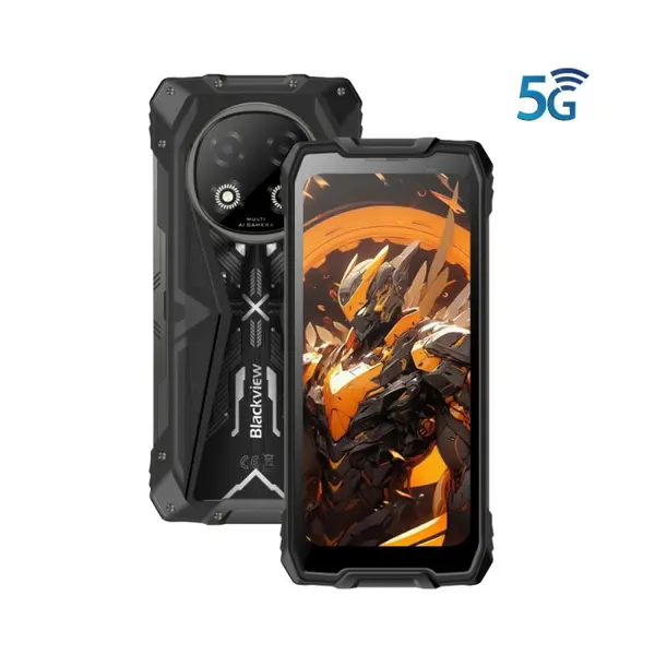 Telefon Mobil Blackview ROCK 2, Negru, 5G, 6.67 HD+ IPS, 32GB RAM (12GB+20GB extensibili), 256GB ROM, 16MP, Android 16, UNISOC T8100, 120Hz, 15000mAh, 33W, Dual SIM