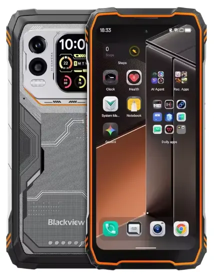 Telefon Mobil Blackview Xplore 1 Pro, Portocaliu, Camera Termica, 5G, 6.78, ³ FHD+, 48GB RAM (16GB+32GB Extensibili), 512GB ROM, 64MP, Android 15, Dimensity 7050, Ecran Secundar, 20000mAh, 55W, DualSIM