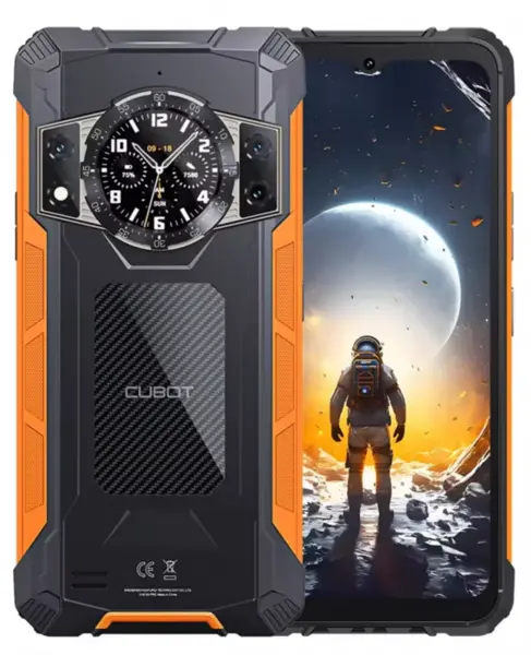 Telefon mobil Cubot KingKong Ace 2, Portocaliu, 4G, 6.56 HD+ 90Hz, 16GBRAM (6GB+10GB extensibil), 128GB ROM, Android 14, G85 OctaCore, 48MP+16MP, 5100mAh, 18W, NFC, Face ID, Dual SIM