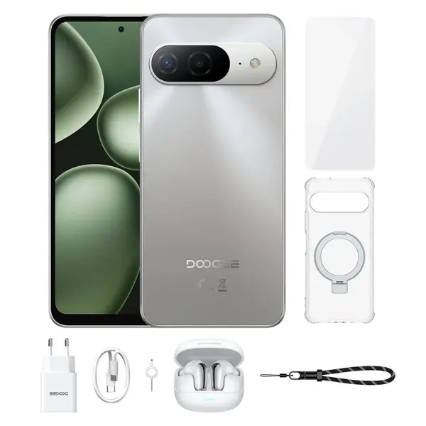 Telefon Mobil DOOGEE B10 VIP, Gri, 4G LTE, Ecran 6.6 FHD+, 48GB RAM (6GB + 42GB extensibili), 256GB ROM, Procesor Helio G100, Baterie 7600mAh 33W, Camera 64MP, Android 16, Dual SIM