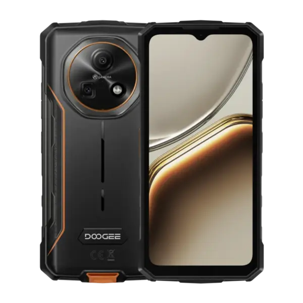 Telefon Mobil Doogee Fire 5 Pro Portocaliu, 4G, 128GB, 20GB RAM (4GB+16GB), Android 15, Baterie 13000mAh, Lumini Camping 1200LM, Ecran 6.6 90Hz, Camera 13MP AI, Dual Sim