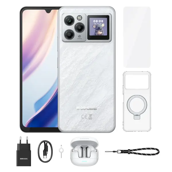 Telefon Mobil DOOGEE M30 Pro VIP Rugged, Alb, 4G, Ecran 6.88 120Hz + Display secundar 1.3 , 64GB RAM (8GB + 56GB extensibili), 256GB, Camera 64MP, Baterie 8000mAh, Android 16, NFC, Dual SIM