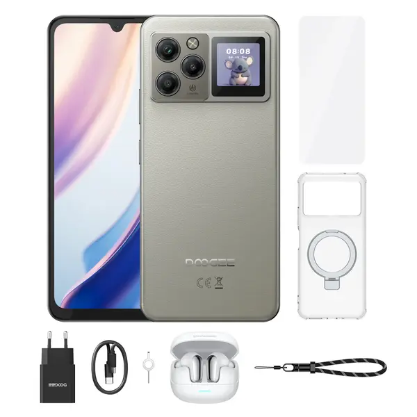 Telefon Mobil DOOGEE M30 Pro VIP Rugged, Gri, 4G, Ecran 6.88 120Hz + Display secundar 1.3 , 64GB RAM (8GB + 56GB extensibili), 256GB, Camera 64MP, Baterie 8000mAh, Android 16, NFC, Dual SIM