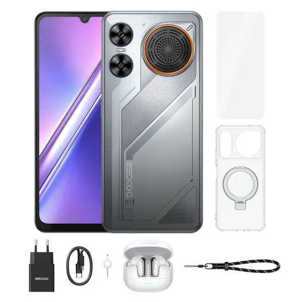 Telefon Mobil Doogee M30 VIP, Argintiu, 4G, 6.88 HD+ IPS 120Hz, 48GB RAM (6GB + 42GB extensibili), 256GB ROM, 64MP + 20MP, Android 16, Unisoc T7280 Octa-Core, NFC, 8000mAh, 33W, Dual Sim