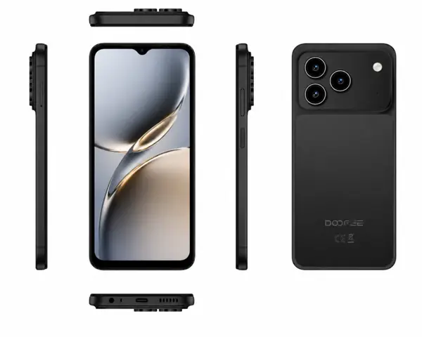 Telefon Mobil DOOGEE Note 57 Lite, Negru, 4G LTE, 6.56 HD+ 90Hz, 12GB RAM (3GB + 9GB extensibili), 32GB ROM, SC9863A, Camera 13MP, 6150mAh, Android 16, Dual SIM