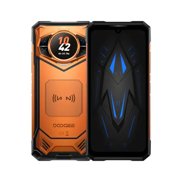 Telefon Mobil DOOGEE S200E, Portocaliu, 5G, Ecran Secundar AMOLED 1.32 , 6.72 FHD+ 120Hz, 48GB RAM (8GB + 40GB extensibili), 256GB ROM, 100MP + Night Vision 20MP, Android 16, 10100mAh, Dual SIM