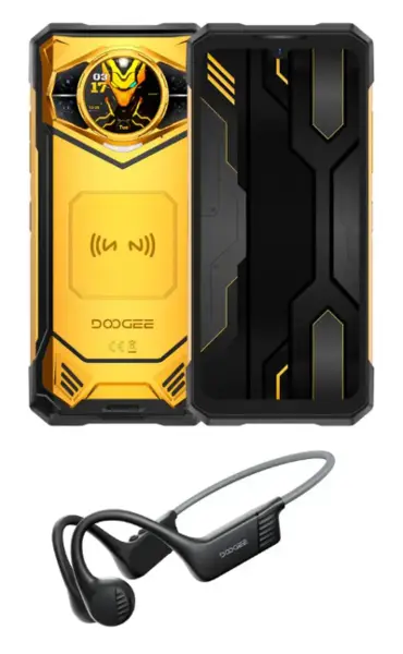Telefon mobil Doogee S200X VIP, Auriu, 5G, Dual Display 6.72 +1.32 , AMOLED, Functii AI, 32GB RAM (12GB+20GB extensibili), 512GB ROM, 100MP, Android 16, Dimensity 7050, 10100mAh, Casti, Dual SIM