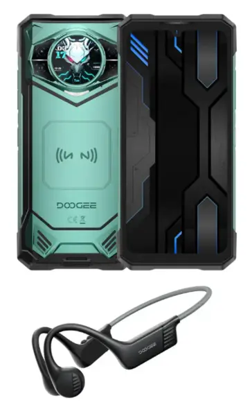 Telefon mobil Doogee S200X VIP, Verde, 5G, Dual Display 6.72 +1.32 , AMOLED, Functii AI, 32GB RAM (12GB+20GB extensibili), 512GB ROM, 100MP, Android 16, Dimensity 7050, 10100mAh, Casti, Dual SIM