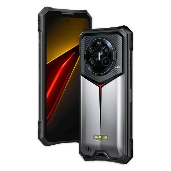 Telefon Mobil DOOGEE V50, Argintiu, 5G, 6.78 FHD+ 120Hz, 48GB RAM (12GB + 36GB extensibili), 256GB, Camera 200MP + 20MP Night Vision, Android 16, 11000mAh, Dual SIM