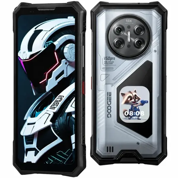 Telefon Mobil DOOGEE V50 Pro, Gri, 5G, 6.78 FHD+ 120Hz, 52GB RAM (16GB + 36GB extensibili), 512GB, Camera 200MP + 64MP Night Vision, Ecran secundar AMOLED 2.06 , Android 16, 11000mAh, Dual SIM