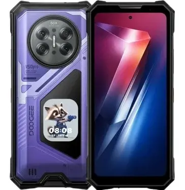 Telefon Mobil DOOGEE V50 Pro, Violet, 5G, 6.78 FHD+ 120Hz, 52GB RAM (16GB + 36GB extensibili), 512GB, Camera 200MP + 64MP Night Vision, Ecran secundar AMOLED 2.06 , Android 16, 11000mAh, Dual SIM