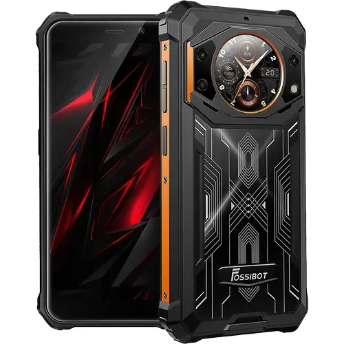 Telefon Mobil FOSSiBOT F101 Pro, Procesor MediaTek MT8788, Ecran IPS touchscreen 5.45inch, 8GB RAM, 128GB Flash, Camera Tripla 24+5+0.3MP, Wi-Fi, 4G, Dual Sim, Android (Negru/Portocaliu)