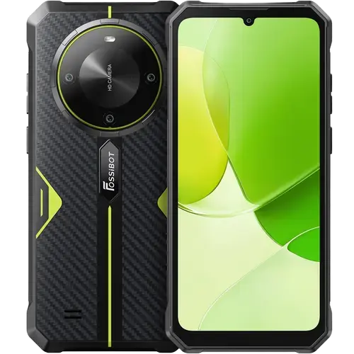 Telefon Mobil Fossibot F105, Procesor MediaTek Helio P22T, Ecran IPS LCD touchscreen 6.75inch, 4GB RAM, 64GB Flash, Camera 20 MP, Wi-Fi, 4G, Dual Sim, Android (Negru/Verde)