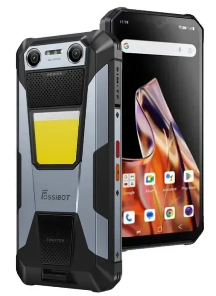 Telefon Mobil FOSSiBOT F106 Plus, Negru, 4G LTE, Difuzoare Duble 120dB, 18GB RAM (6GB + 12GB extensibili), 128GB, Camera 50MP + 20MP Night Vision, Android 16, NFC, 12000mAh, Dual SIM