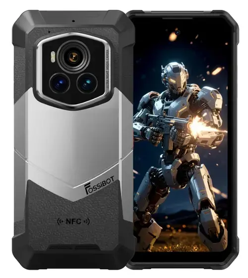 Telefon Mobil FOSSiBOT F107 Pro, Procesor MediaTek Dimensity 7300-Ultra, Ecran IPS touchscreen 6.95inch, 12GB RAM, 512GB Flash, Camera, Wi-Fi, 5G, Dual Sim, Android (Negru/Gri)