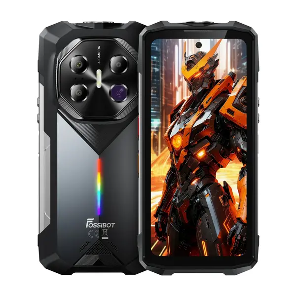 Telefon mobil FOSSiBOT F113, Gri, 5G, 6.78 120Hz FHD+, 36GB RAM (12GB+24GB Extensibili), 256GB ROM, Android15, Dimensity7050, 50MP+64MP NightVision, 20000mAh, 33W, NFC, FaceID, ToolKit, Dual SIM