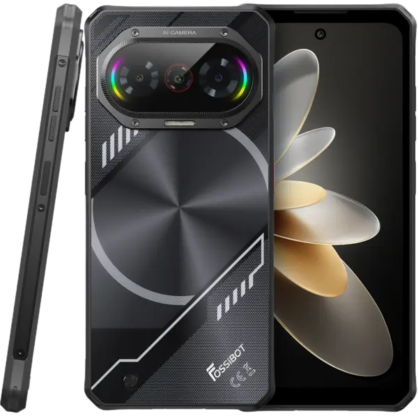 Telefon Mobil FOSSiBOT F114, Negru, 4G, 6.67 HD+ IPS, 16GB RAM (4GB + 12GB extensibili), 128GB ROM, Android 15, 50MP, Gemini AI, Lumina Dinamica, 5000mAh, 18W, NFC, Face ID, Dual SIM