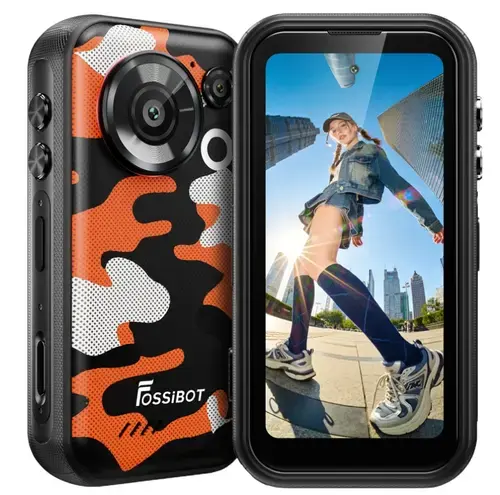 Telefon Mobil Fossibot F116 Pro, Procesor MediaTek Dimensity 7300, Ecran IPS LCD touchscreen 4inch, 12GB RAM, 256GB Flash, Camera Duala 50 + 48 MP, Wi-Fi, 5G, Dual Sim, Android (Negru/Portocaliu)