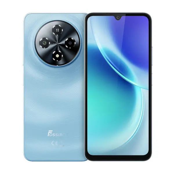 Telefon Mobil FOSSiBOT S5, Albastru, 4G, Ecran 6.88 HD+ 120Hz, 16GB RAM (4GB + 12GB extensibil), 128GB ROM, Camera 13MP, Android 15, Unisoc T615 (T7250), 6000mAh, Face ID, 18W, Dual SIM