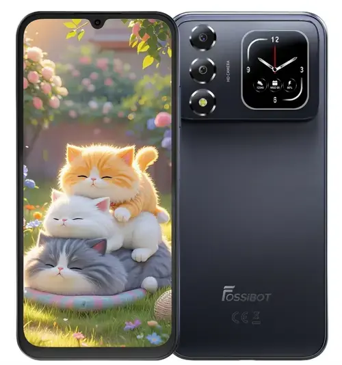 Telefon Mobil FOSSiBOT S7, Procesor Unisoc T615, Ecran IPS LCD touchscreen 6.9inch, 8GB RAM, 256GB Flash, Camera 16MP, Wi-Fi, 4G, Dual Sim, Android (Negru)