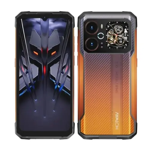 Telefon Mobil HOTWAV Cyber 18, Portocaliu, 4G LTE, 6.75 120Hz, 20GB RAM (8GB + 12GB extensibili), 256GB, Camera 64MP + 16MP, Android 16, NFC, Baterie 6200mAh