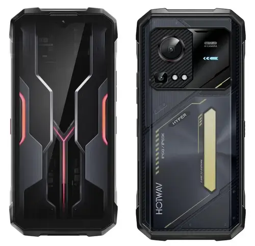 Telefon Mobil HOTWAV Hyper 7S, Procesor Unisoc T8200, Ecran IPS 6.6inch, 4GB RAM, 256GB Flash, Camera 21 MP, Wi-Fi, 5G, Dual SIM, Android (Negru/Galben)