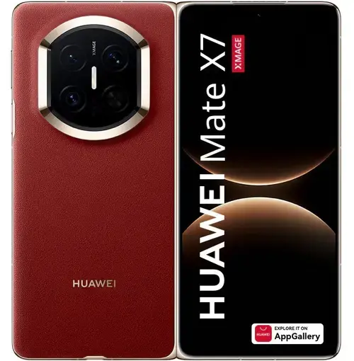 Telefon mobil Huawei Mate X7, Procesor Kirin Kirin 9030 Pro, Ecran Foldable LTPO OLED 8inch, 16GB RAM, 512GB Flash, Camera Tripla 50+50+40MP, 4G, Wi-Fi, Dual SIM, EMUI 15 (Rosu)