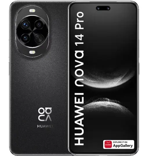 Telefon mobil Huawei Nova 14 Pro, Procesor Kirin 8020 Octa-Core, LTPO OLED Capacitiv touchscreen 6.78inch, 12GB RAM, 512GB Flash, Camera Tripla 50 + 12 + 8 MP, 4G, Wi-Fi, Dual SIM, EMUI 15 (Negru)