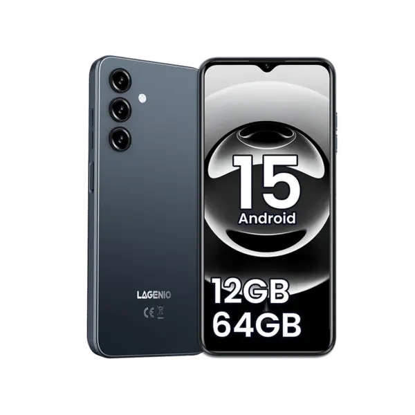 Telefon Mobil Lagenio A10, Negru, 4G LTE, Ecran 6.52 HD+ 90Hz, 12GB RAM (4GB + 8GB extensibili), 64GB, Camera 13MP, Android, 5150mAh, Dual SIM