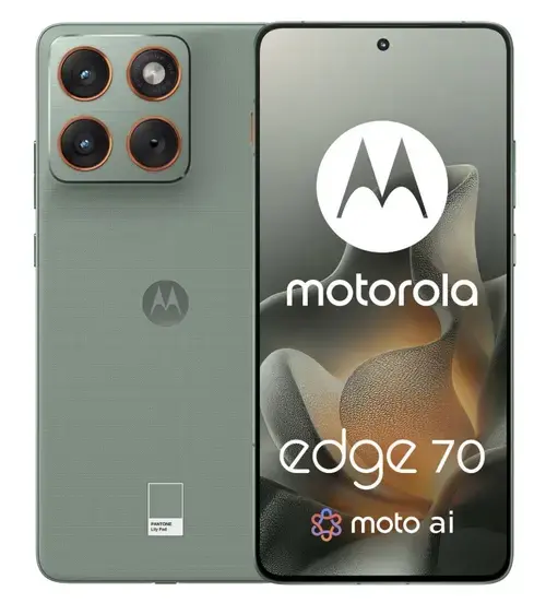 Telefon Mobil Motorola Edge 70, Procesor Qualcomm SM7750-AB Snapdragon 7 Gen 4, P-OLED 6.7inch, 12GB RAM, 512GB Flash, Camera Duala 50 + 50 MP, Wi-Fi, 5G, Dual Sim, Android (Verde deschis)