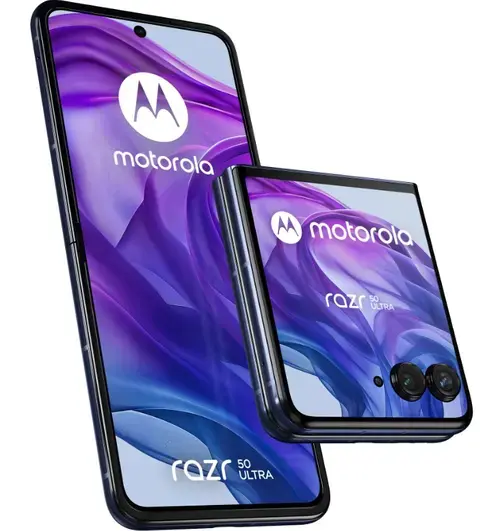 Telefon Mobil Motorola Razr 50 Ultra, Procesor Qualcomm SM8635 Snapdragon 8s Gen 3, Octa-Core, Foldable LTPO AMOLED Capacitive touchscreen 6.9inch, 12GB RAM, 512GB Flash, Camera Duala 50 + 50 MP, 5G, Wi-Fi, Dual SIM, Android (Albastru)