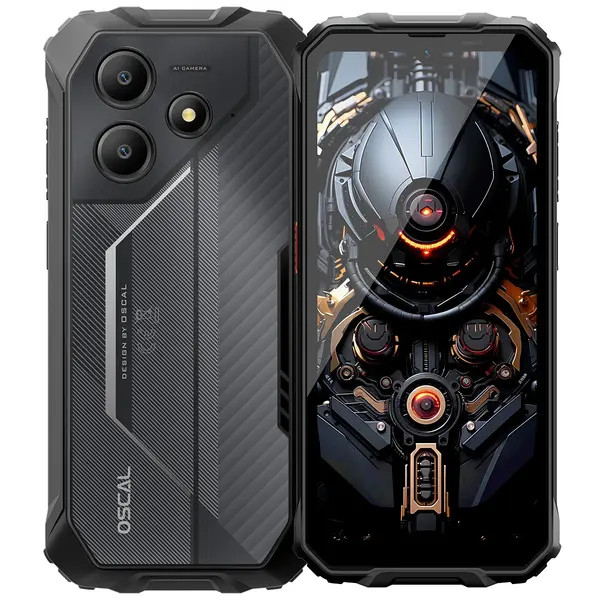 Telefon mobil OSCAL MARINE 2, Negru, 4G, 6.56 HD+ 90Hz, 12GB RAM (4GB + 8GB extensibili), 64GB ROM, DokeOS 4.1, Unisoc T615, 11000mAh, 18W, Dual SIM Hybrid