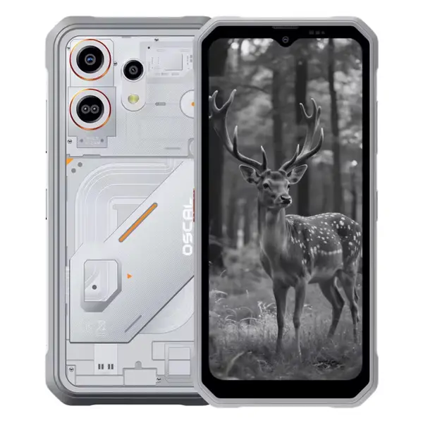 Telefon Mobil OSCAL MARINE 3 Alb, 4G., 6.56 HD+ 90Hz, 24GB RAM (8GB + 16GB Extensibili), 256GB ROM, Camera Infrarosu Night Vision 13MP, 5000mAh, Android 16, MediaTek Helio G81, NFC, Dual SIM - Copie