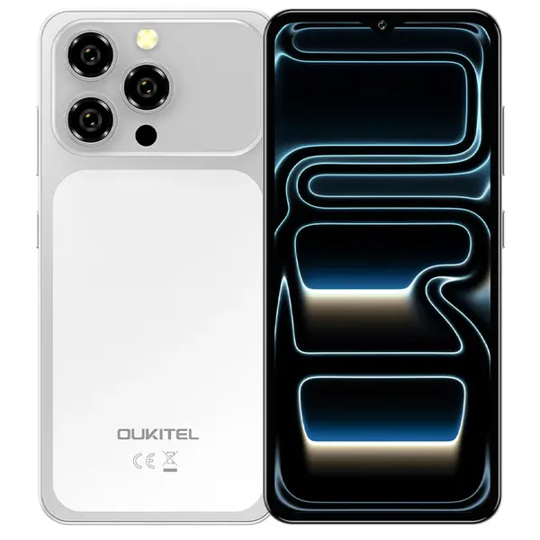 Telefon Mobil Oukitel C17, Argintiu, 4G, Ecran 6.52 HD,16GB RAM (4GB + 12GB extensibili), 64GB, Camera 13MP, Baterie 5000mAh, Android 16, Dual SIM